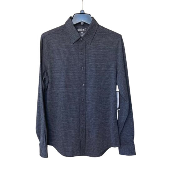 Rhone Commuter Shirt Slim Fit Men's Small S Marie Gray Houndstooth NWT